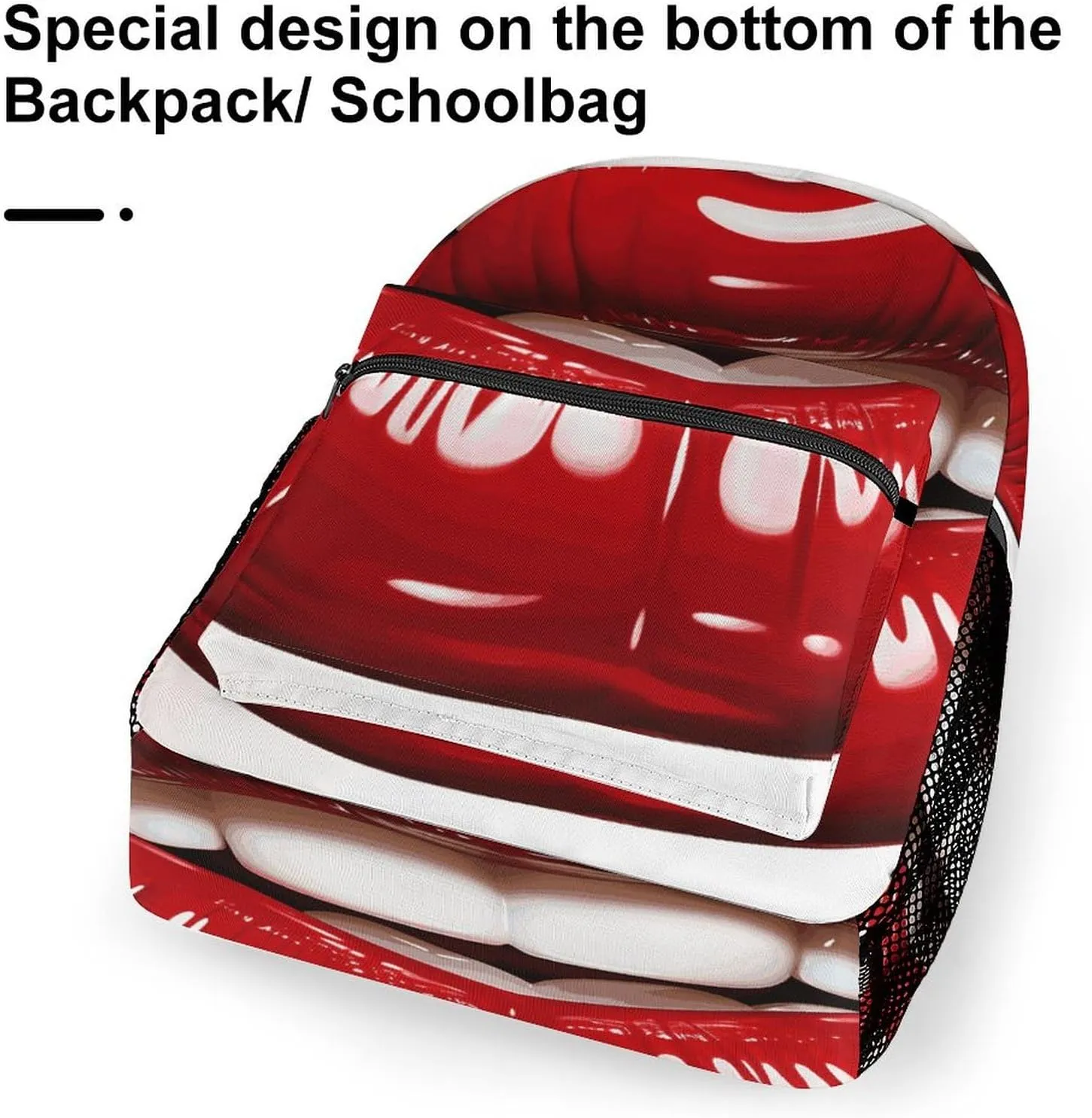 Laptop Backpack for Men Women Lightweight Daypack with Compartment Rucksack Cute Graphic Red Lips Laptop Bag