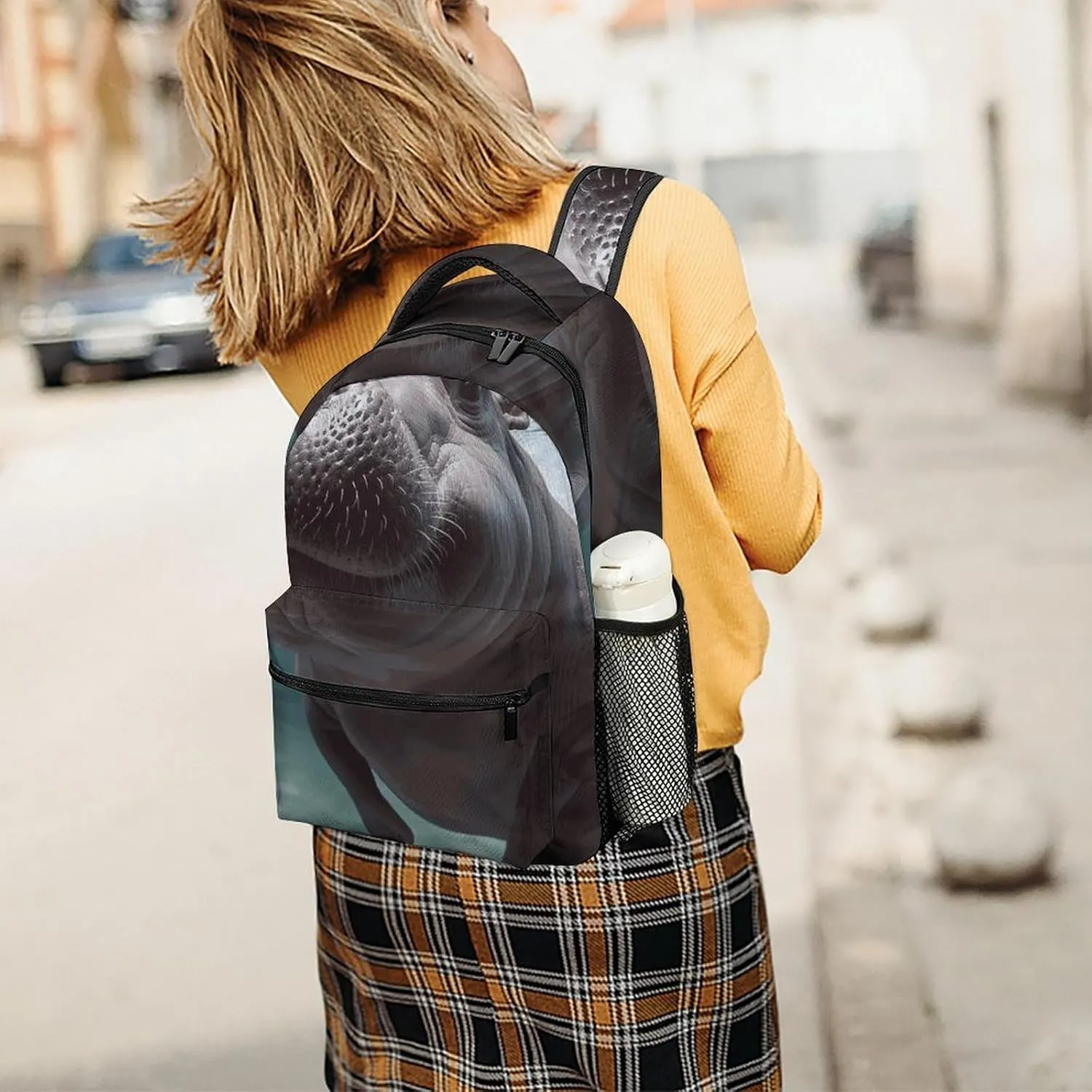 Laptop Backpack for Men Women Lightweight Daypack with Compartment Rucksack Diving Hippo Laptop Bag
