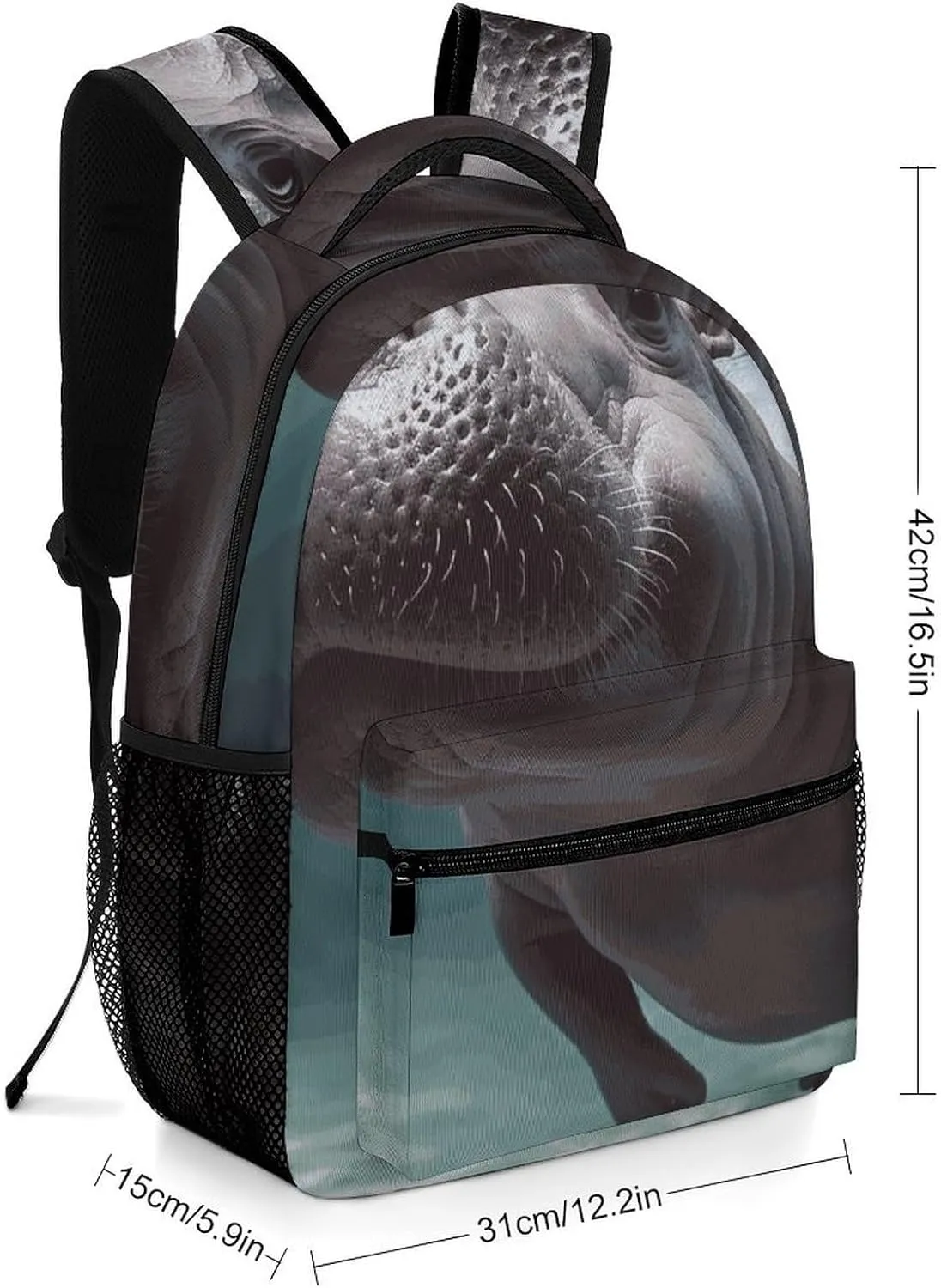 Laptop Backpack for Men Women Lightweight Daypack with Compartment Rucksack Diving Hippo Laptop Bag