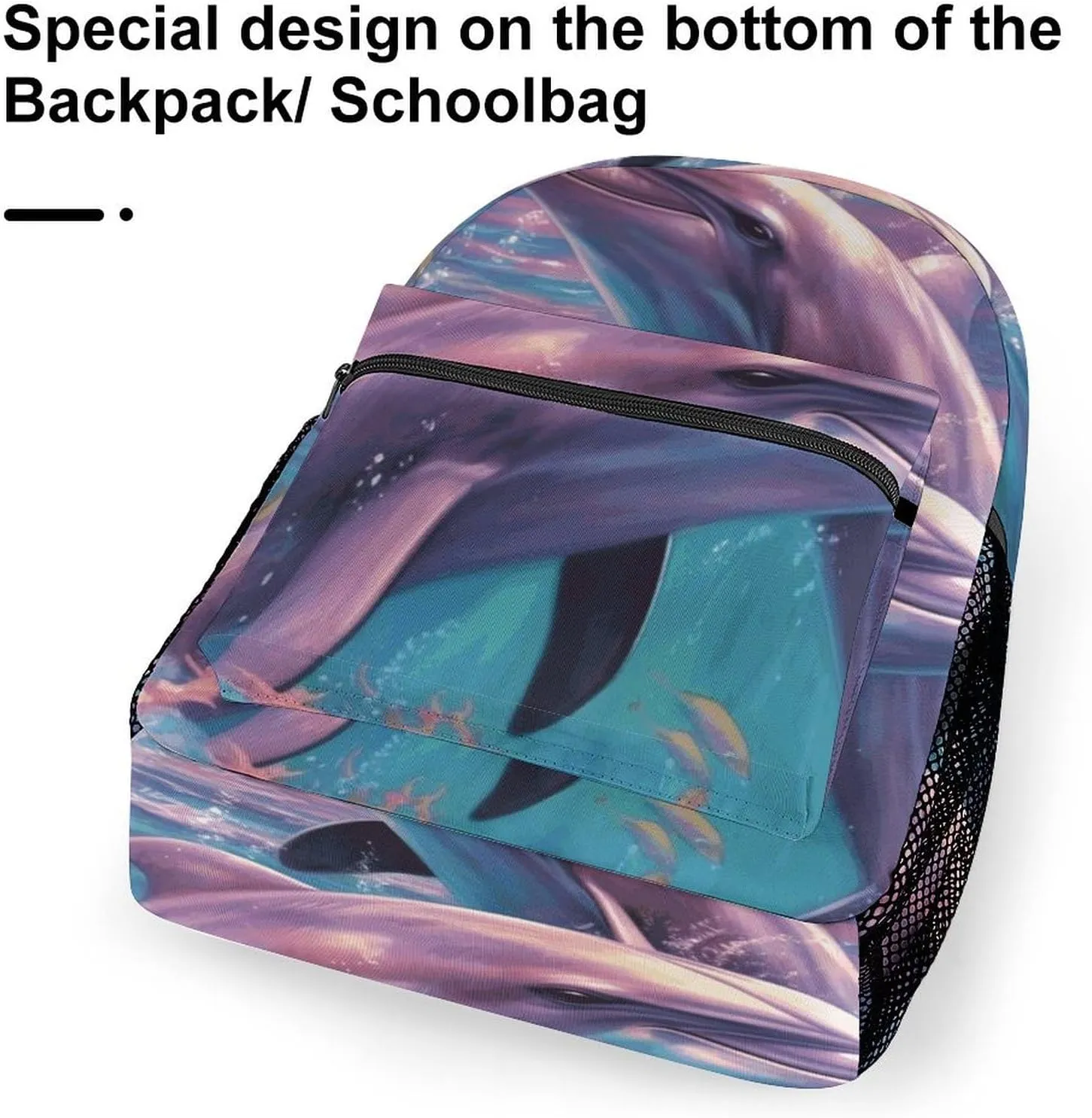 Laptop Backpack for Men Women Lightweight Daypack with Compartment Rucksack Dolphins Art Laptop Bag
