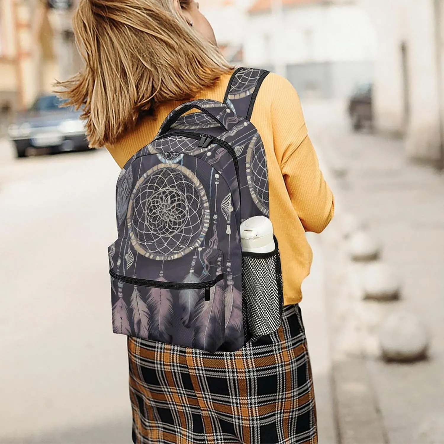Laptop Backpack for Men Women Lightweight Daypack with Compartment Rucksack Dream Catcher Laptop Bag