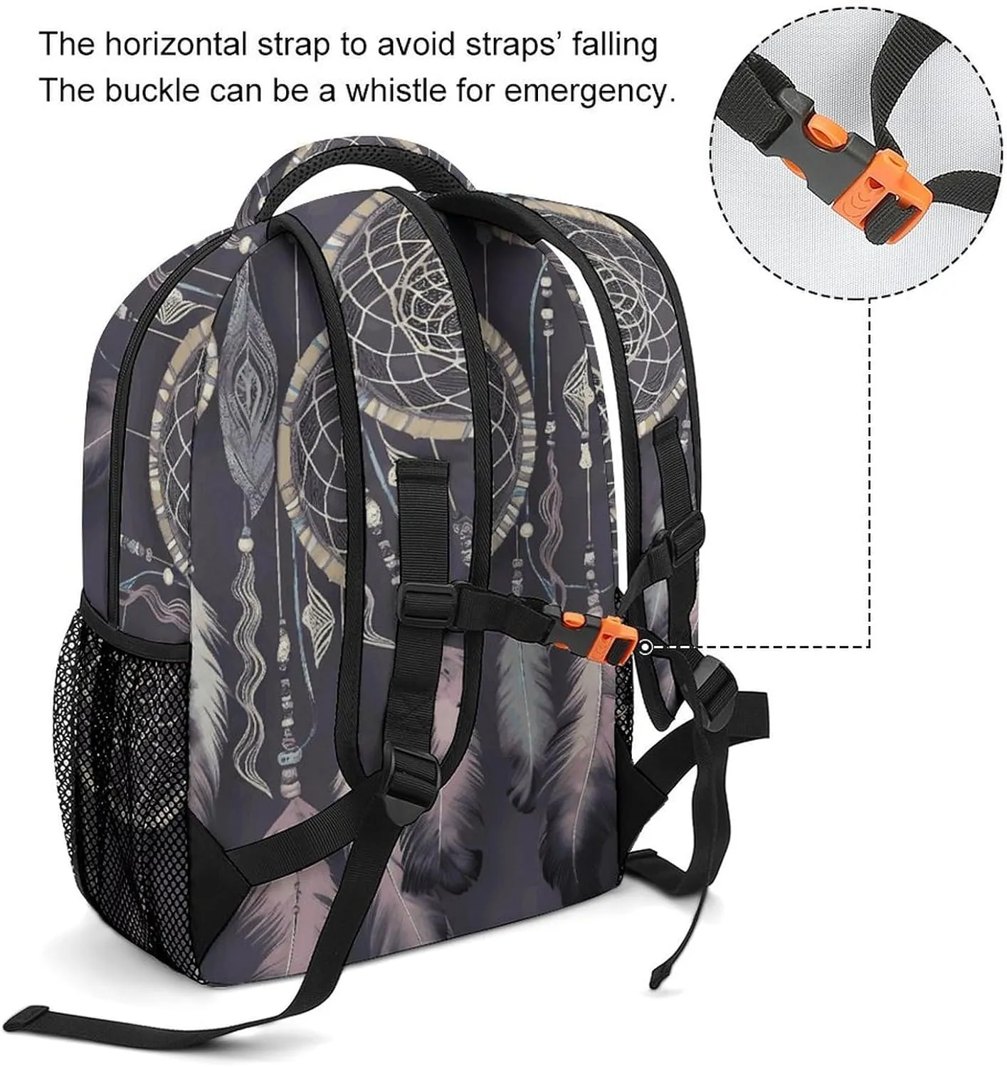Laptop Backpack for Men Women Lightweight Daypack with Compartment Rucksack Dream Catcher Laptop Bag