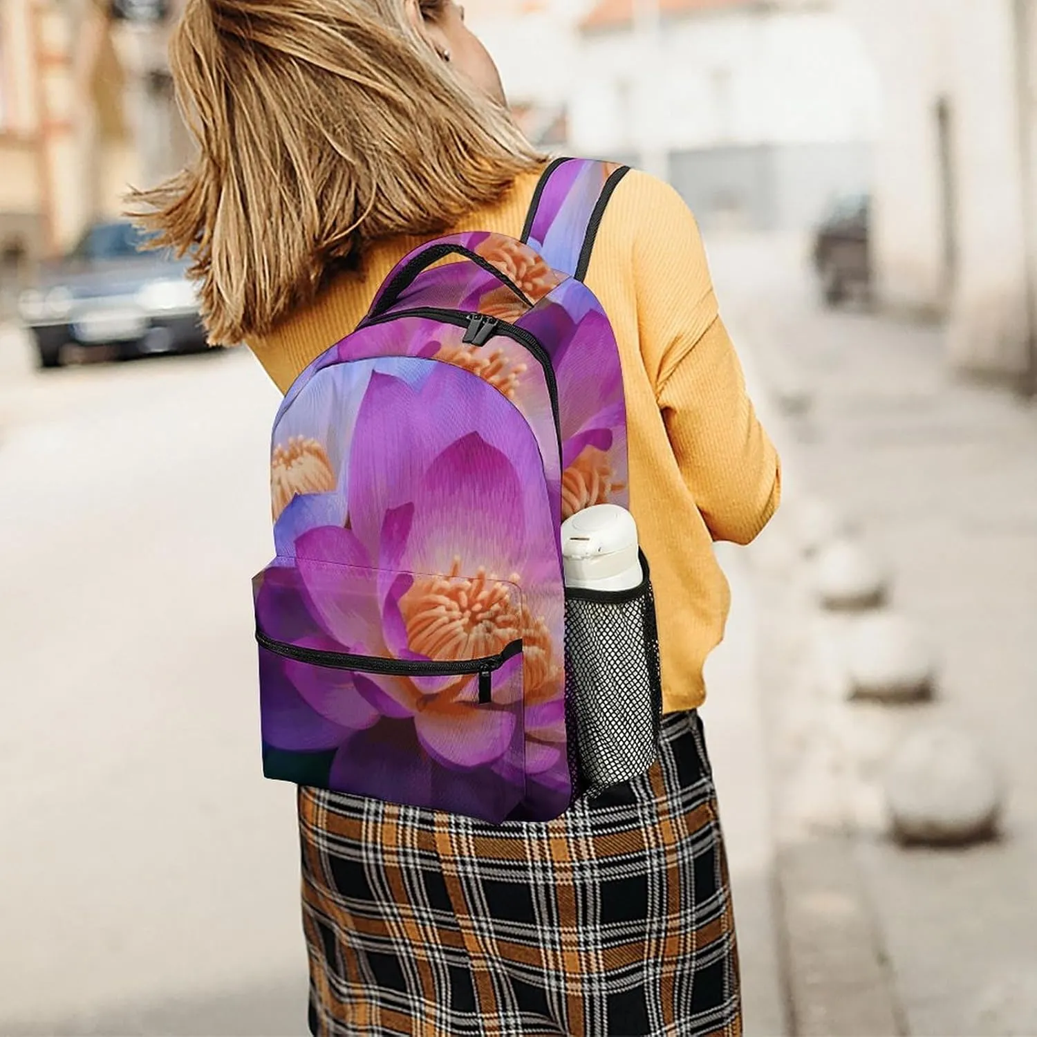 Laptop Backpack for Men Women Lightweight Daypack with Compartment Rucksack Flowers Laptop Bag