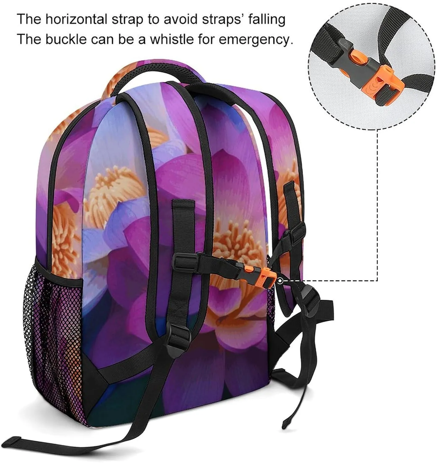 Laptop Backpack for Men Women Lightweight Daypack with Compartment Rucksack Flowers Laptop Bag