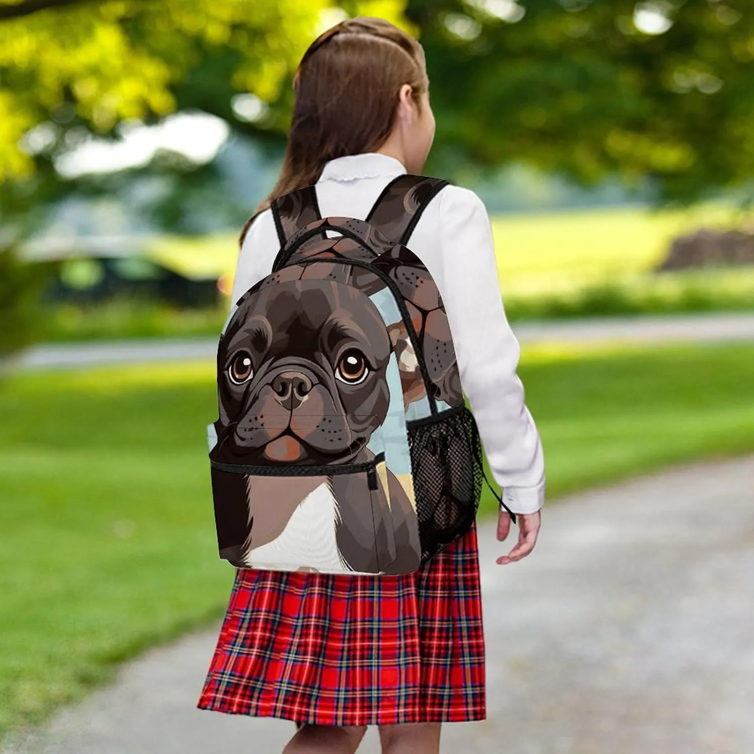 Laptop Backpack for Men Women Lightweight Daypack with Compartment Rucksack French Bulldog Dog Cute Laptop Bag