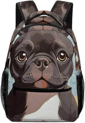 Laptop Backpack for Men Women Lightweight Daypack with Compartment Rucksack French Bulldog Dog Cute Laptop Bag