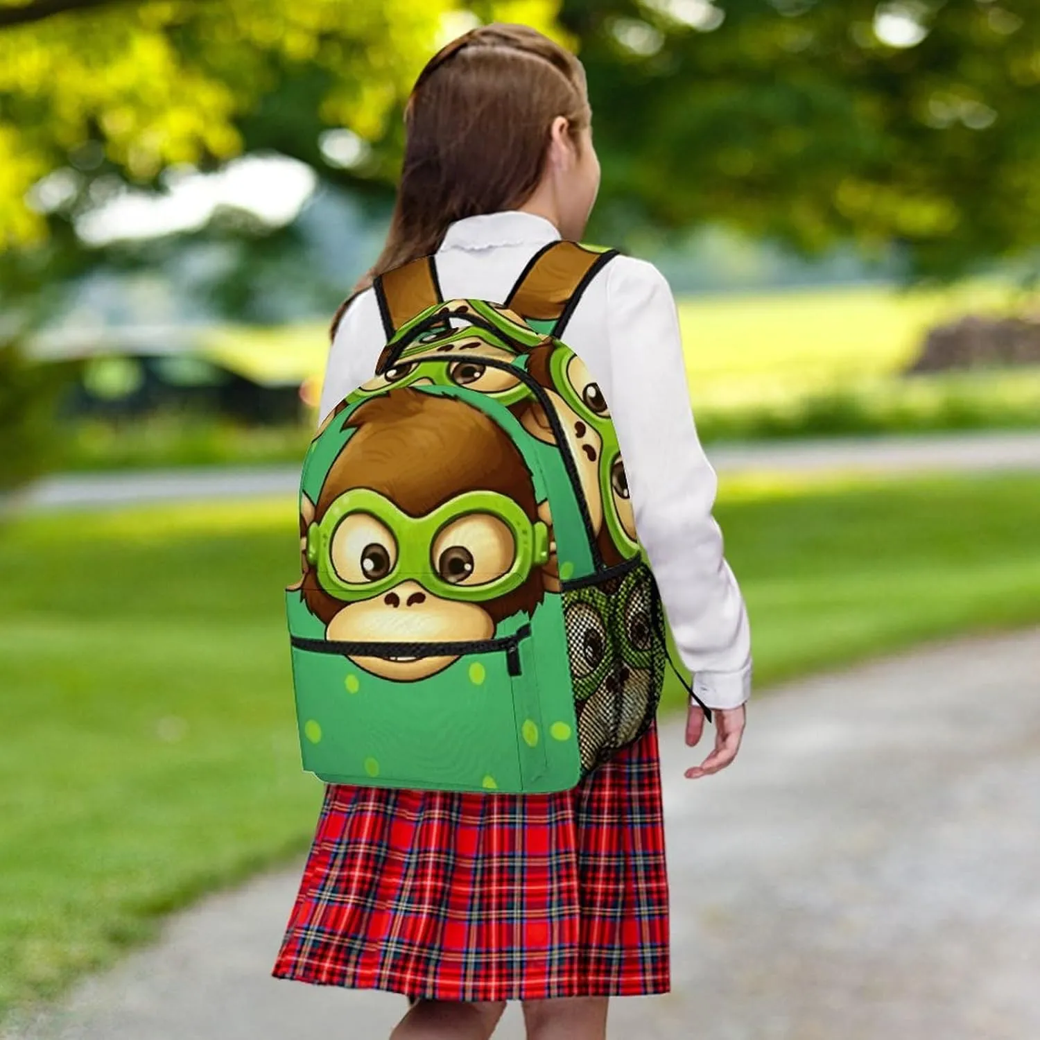 Laptop Backpack for Men Women Lightweight Daypack with Compartment Rucksack Green Monkey Laptop Bag
