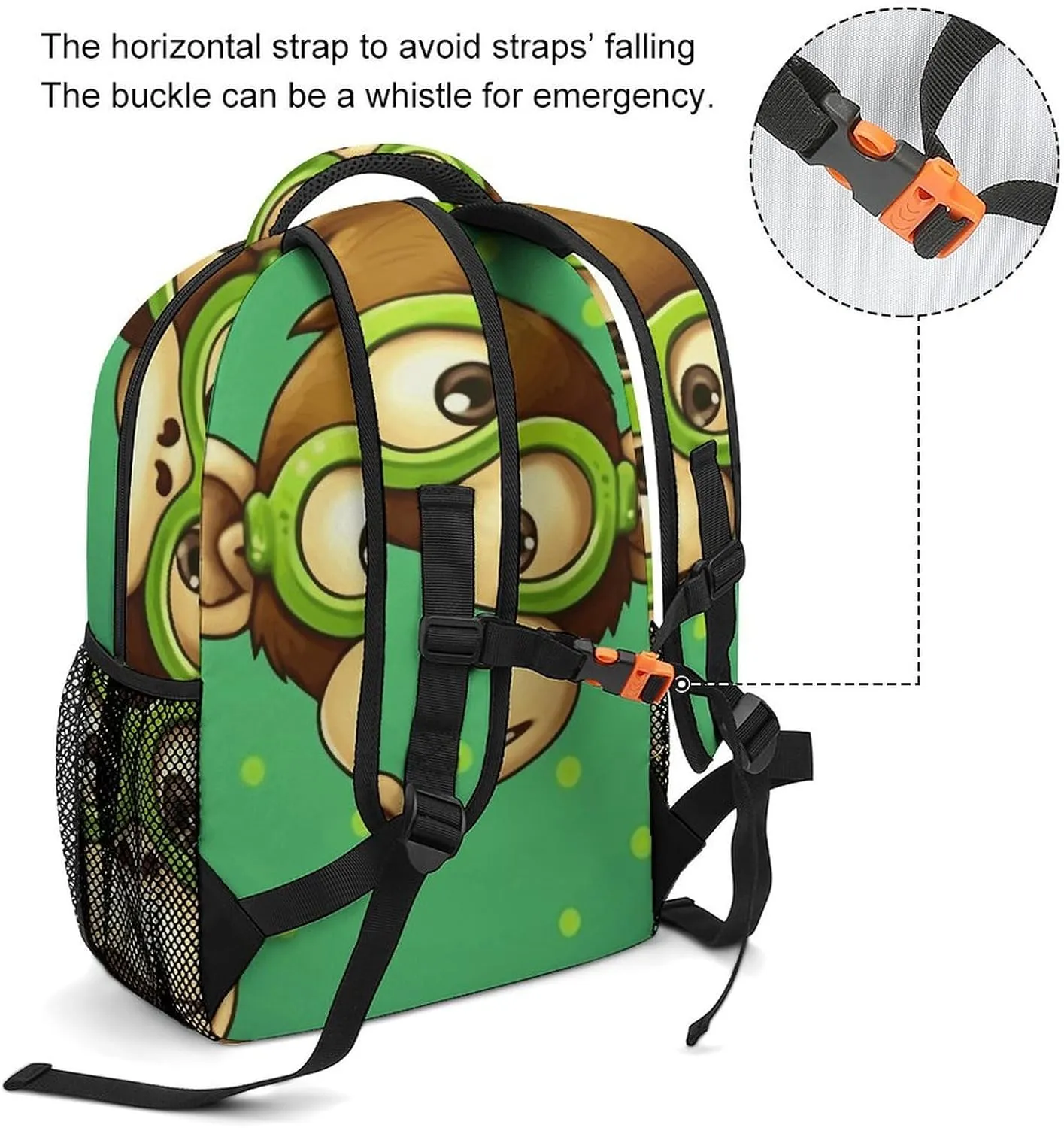 Laptop Backpack for Men Women Lightweight Daypack with Compartment Rucksack Green Monkey Laptop Bag