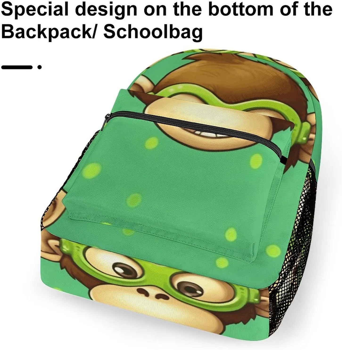 Laptop Backpack for Men Women Lightweight Daypack with Compartment Rucksack Green Monkey Laptop Bag