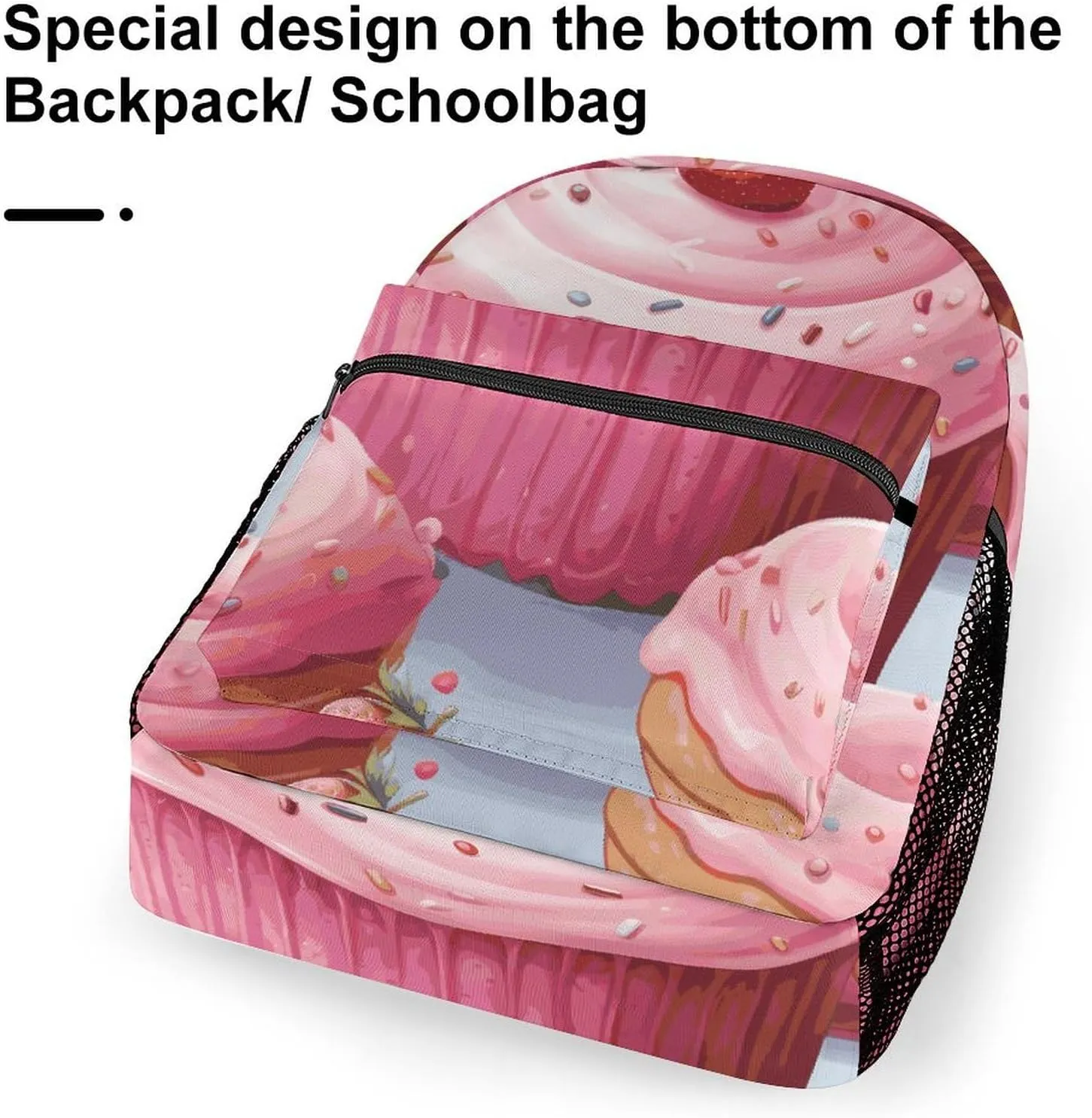 Laptop Backpack for Men Women Lightweight Daypack with Compartment Rucksack Pink Donut And Cupcake Laptop Bag