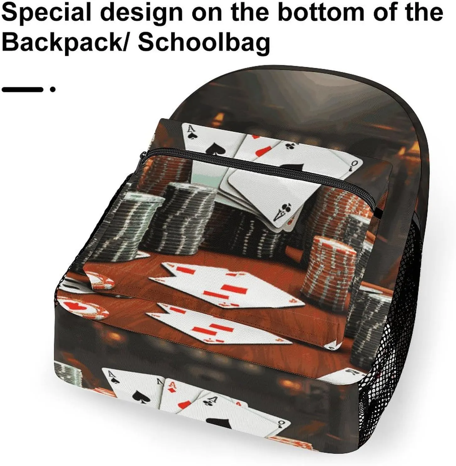Laptop Backpack for Men Women Lightweight Daypack with Compartment Rucksack Poker Tournament Laptop Bag