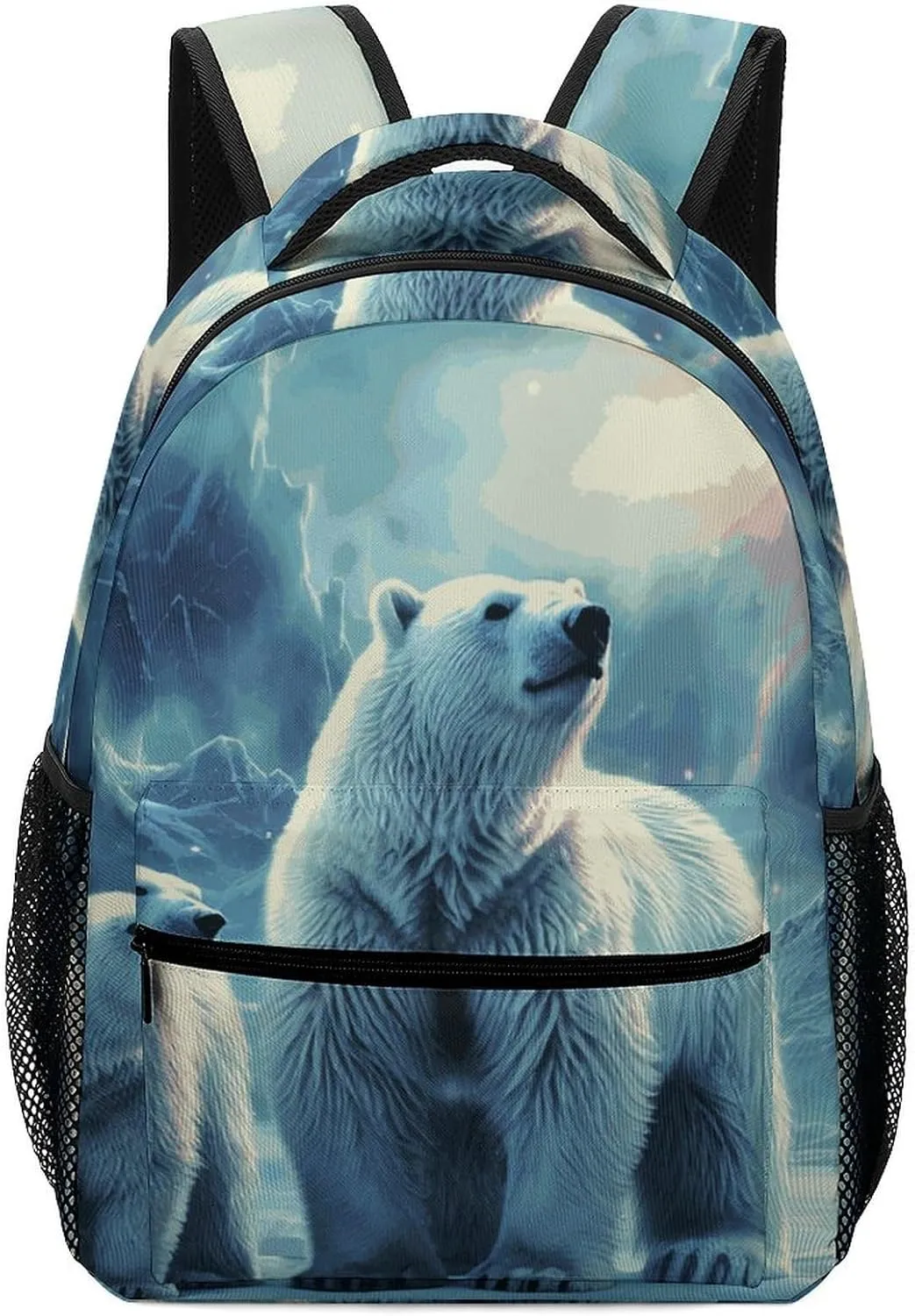 Laptop Backpack for Men Women Lightweight Daypack with Compartment Rucksack Polar Bears Northern Lights Laptop Bag