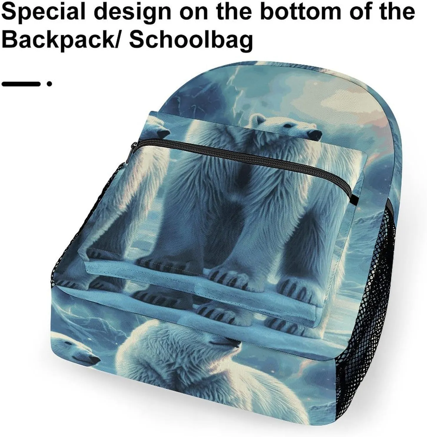 Laptop Backpack for Men Women Lightweight Daypack with Compartment Rucksack Polar Bears Northern Lights Laptop Bag