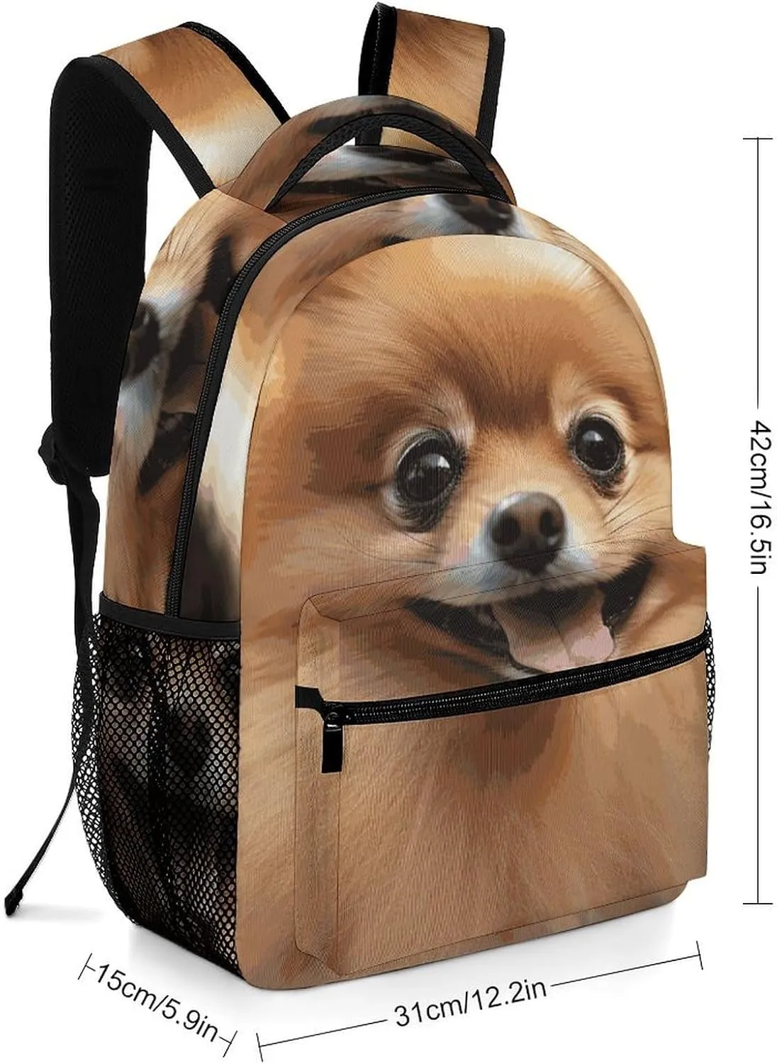 Laptop Backpack for Men Women Lightweight Daypack with Compartment Rucksack Pomeranian Dog Laptop Bag