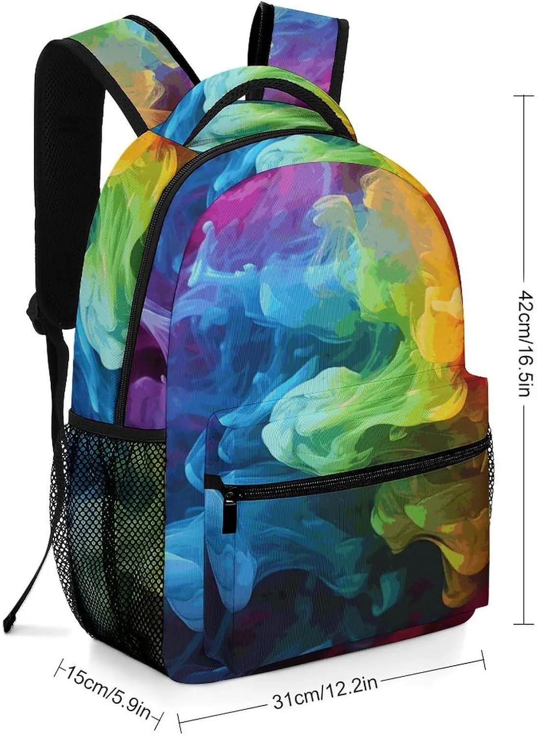 Laptop Backpack for Men Women Lightweight Daypack with Compartment Rucksack Rainbow Smoke Laptop Bag