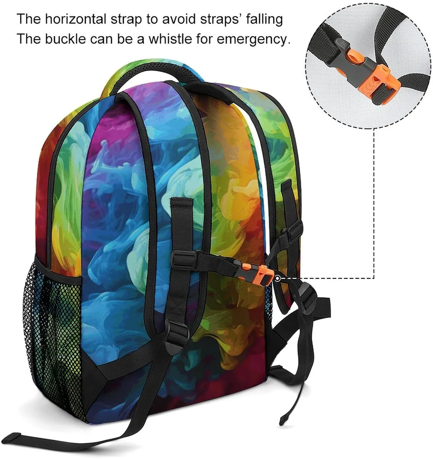 Laptop Backpack for Men Women Lightweight Daypack with Compartment Rucksack Rainbow Smoke Laptop Bag