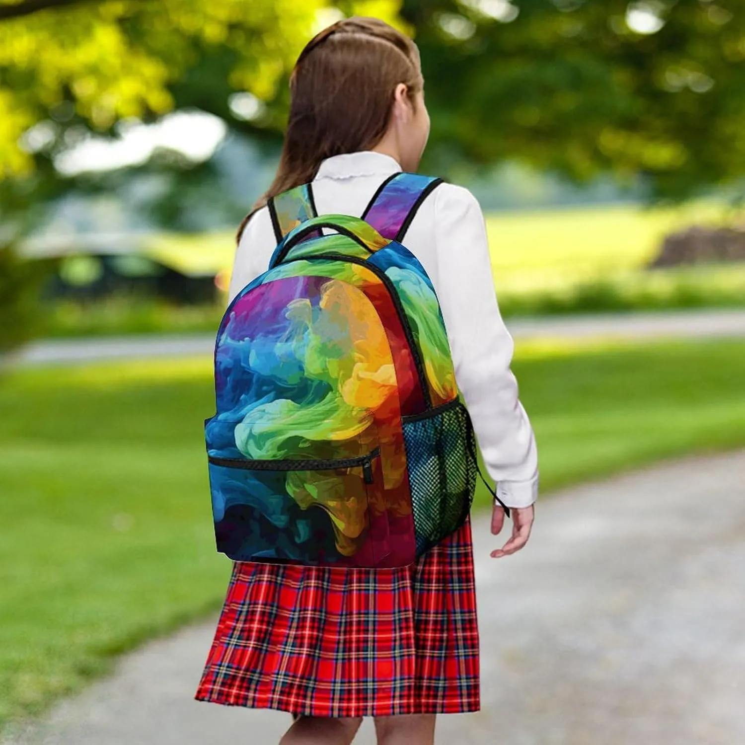 Laptop Backpack for Men Women Lightweight Daypack with Compartment Rucksack Rainbow Smoke Laptop Bag