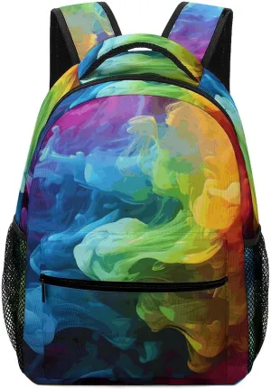 Laptop Backpack for Men Women Lightweight Daypack with Compartment Rucksack Rainbow Smoke Laptop Bag