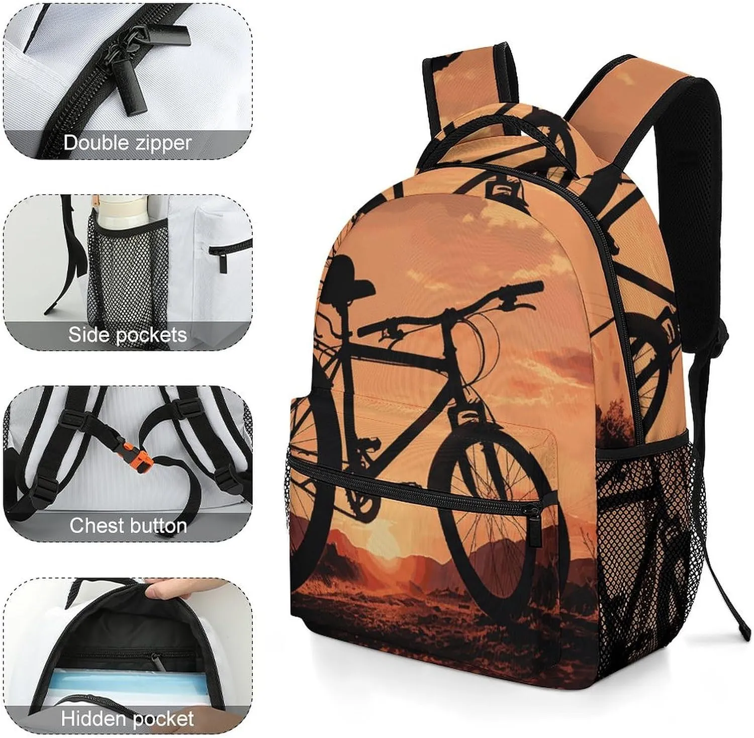 Laptop Backpack for Men Women Lightweight Daypack with Compartment Rucksack Road Bicycle Laptop Bag