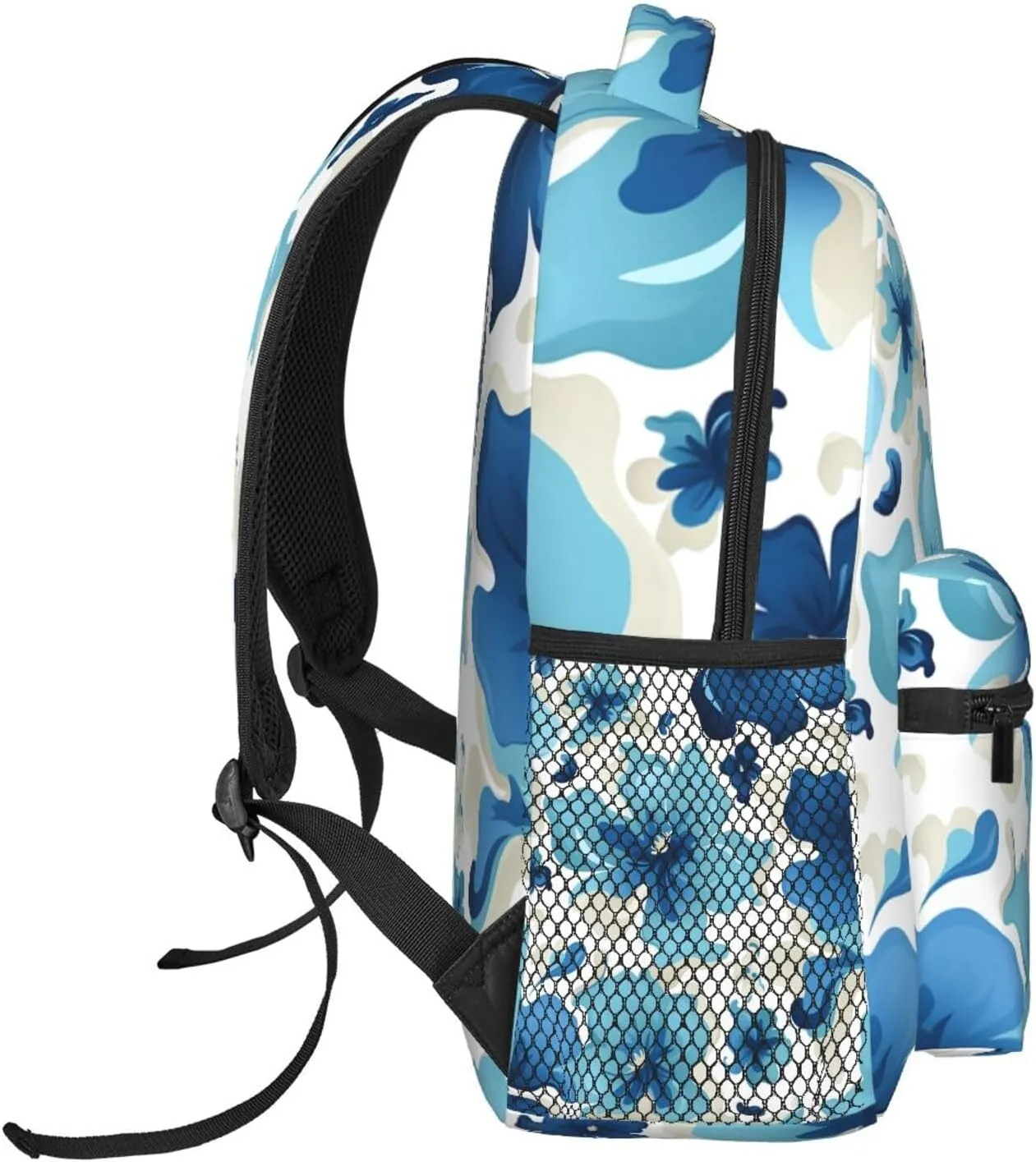 Laptop Backpack for Men Women Lightweight Travel Daypack Blue and White Flowers Backpack Rucksack for Work