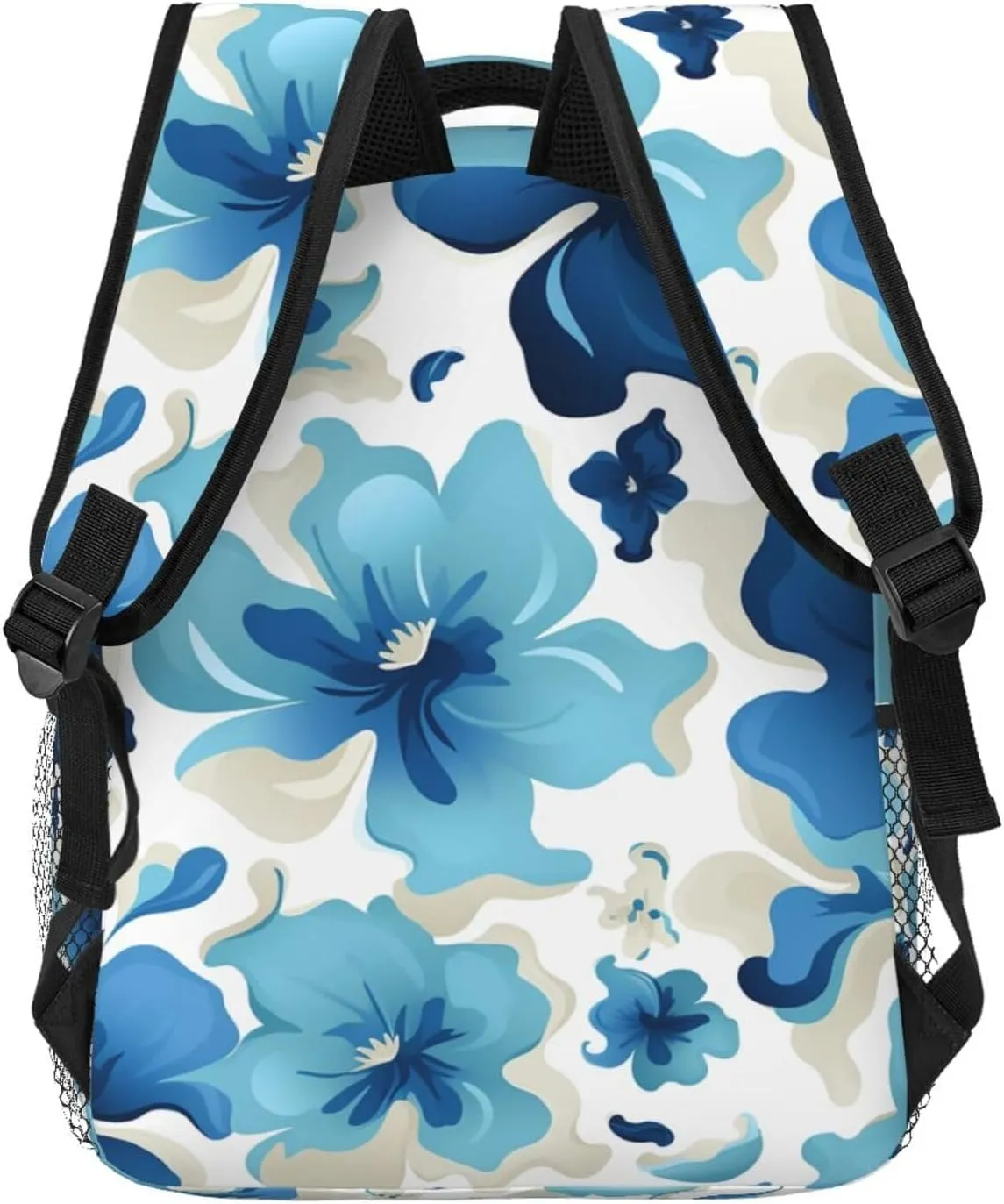 Laptop Backpack for Men Women Lightweight Travel Daypack Blue and White Flowers Backpack Rucksack for Work