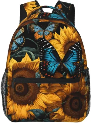 Laptop Backpack for Men Women Lightweight Travel Daypack Blue Butterfly Backpack Rucksack for Work