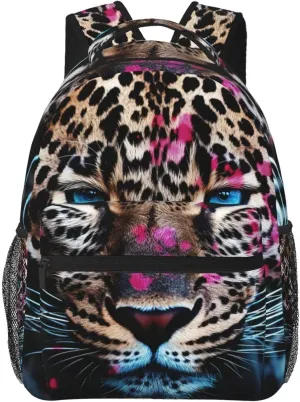 Laptop Backpack for Men Women Lightweight Travel Daypack Blue Eyed Leopard Backpack Rucksack for Work