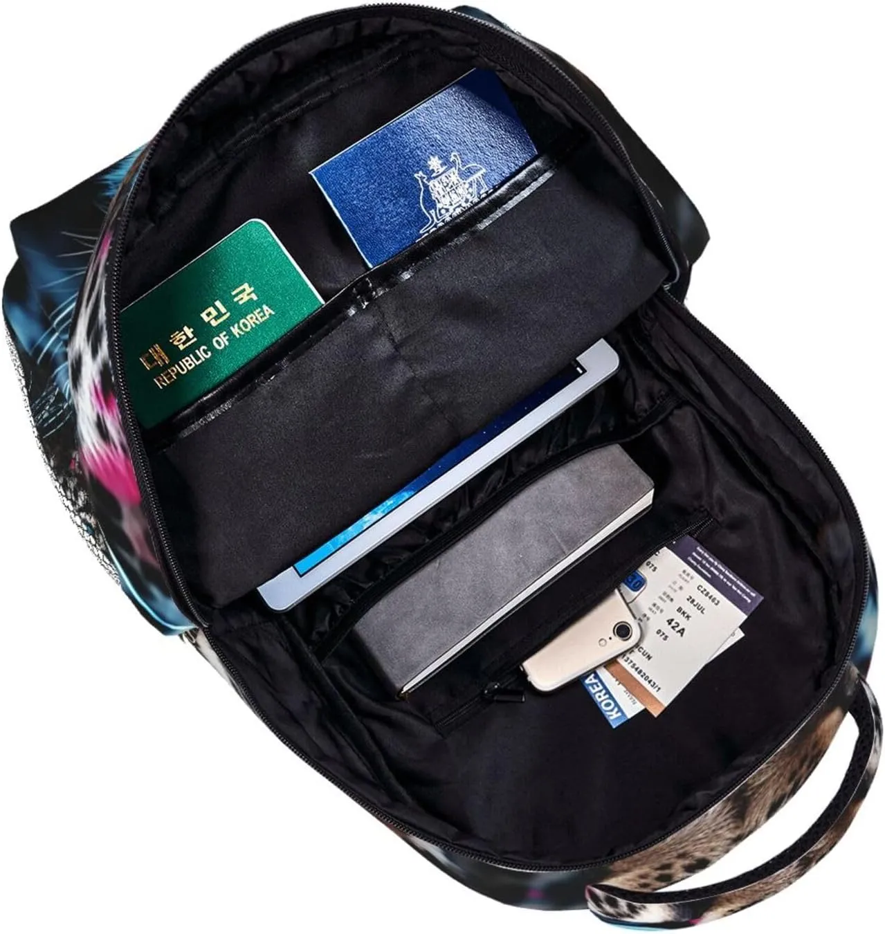 Laptop Backpack for Men Women Lightweight Travel Daypack Blue Eyed Leopard Backpack Rucksack for Work