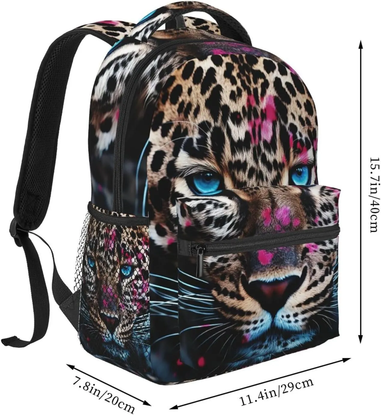 Laptop Backpack for Men Women Lightweight Travel Daypack Blue Eyed Leopard Backpack Rucksack for Work