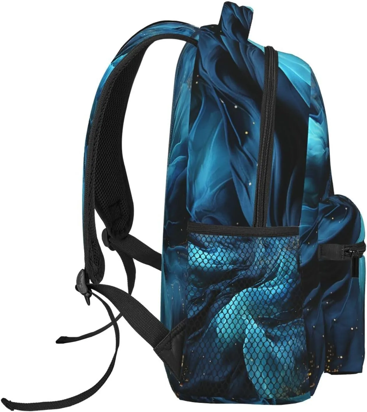 Laptop Backpack for Men Women Lightweight Travel Daypack Blue Fabric Backpack Rucksack for Work