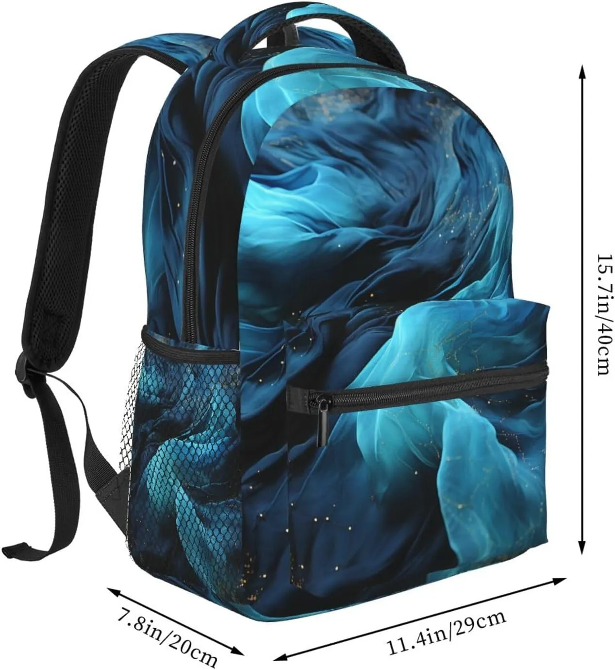 Laptop Backpack for Men Women Lightweight Travel Daypack Blue Fabric Backpack Rucksack for Work