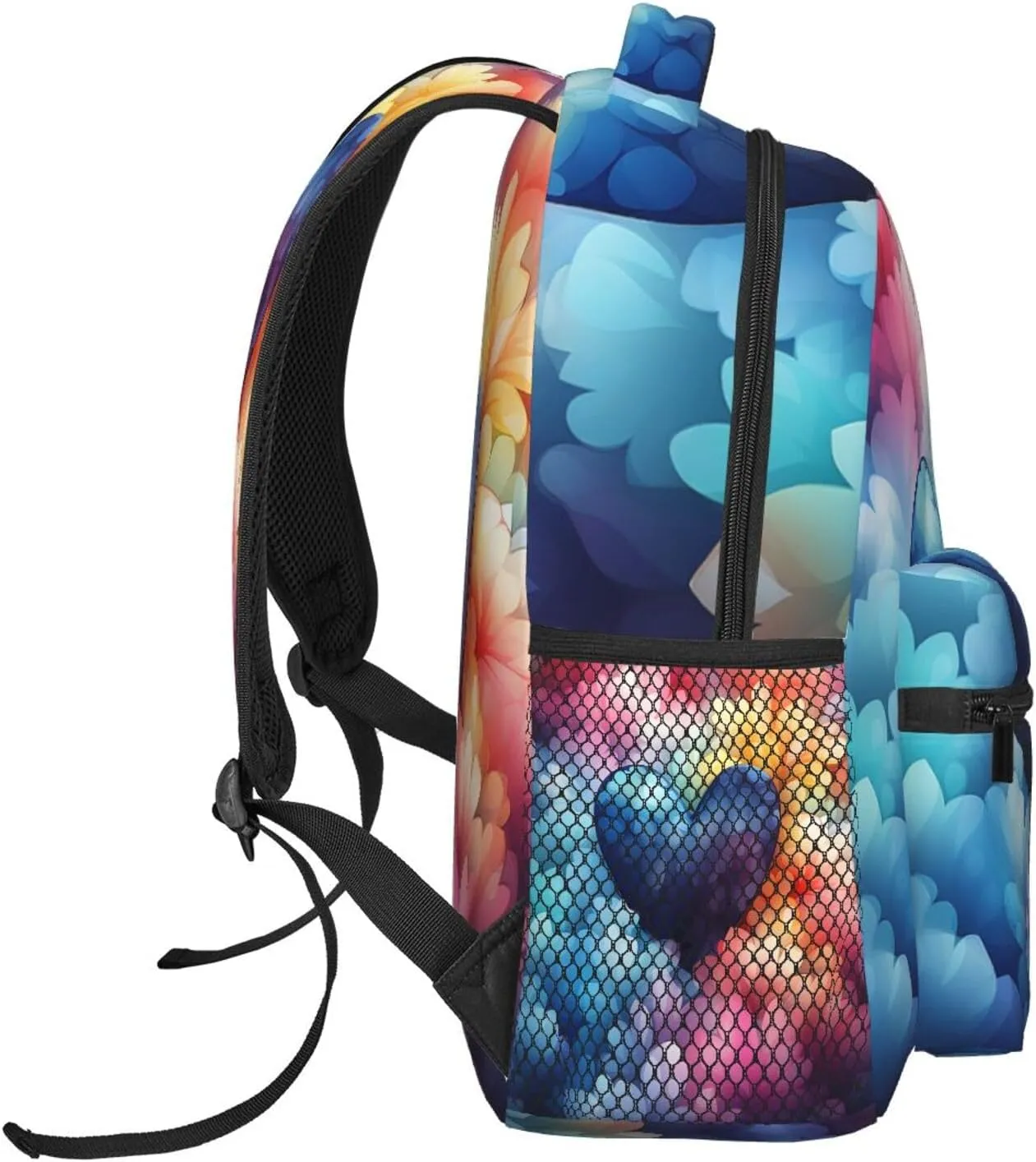 Laptop Backpack for Men Women Lightweight Travel Daypack Blue Love Heart Backpack Rucksack for Work