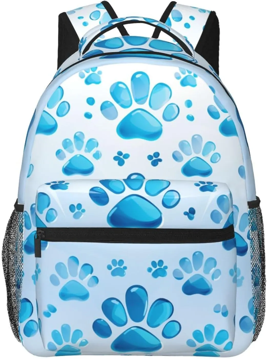 Laptop Backpack for Men Women Lightweight Travel Daypack Blue Paw Print Backpack Rucksack for Work