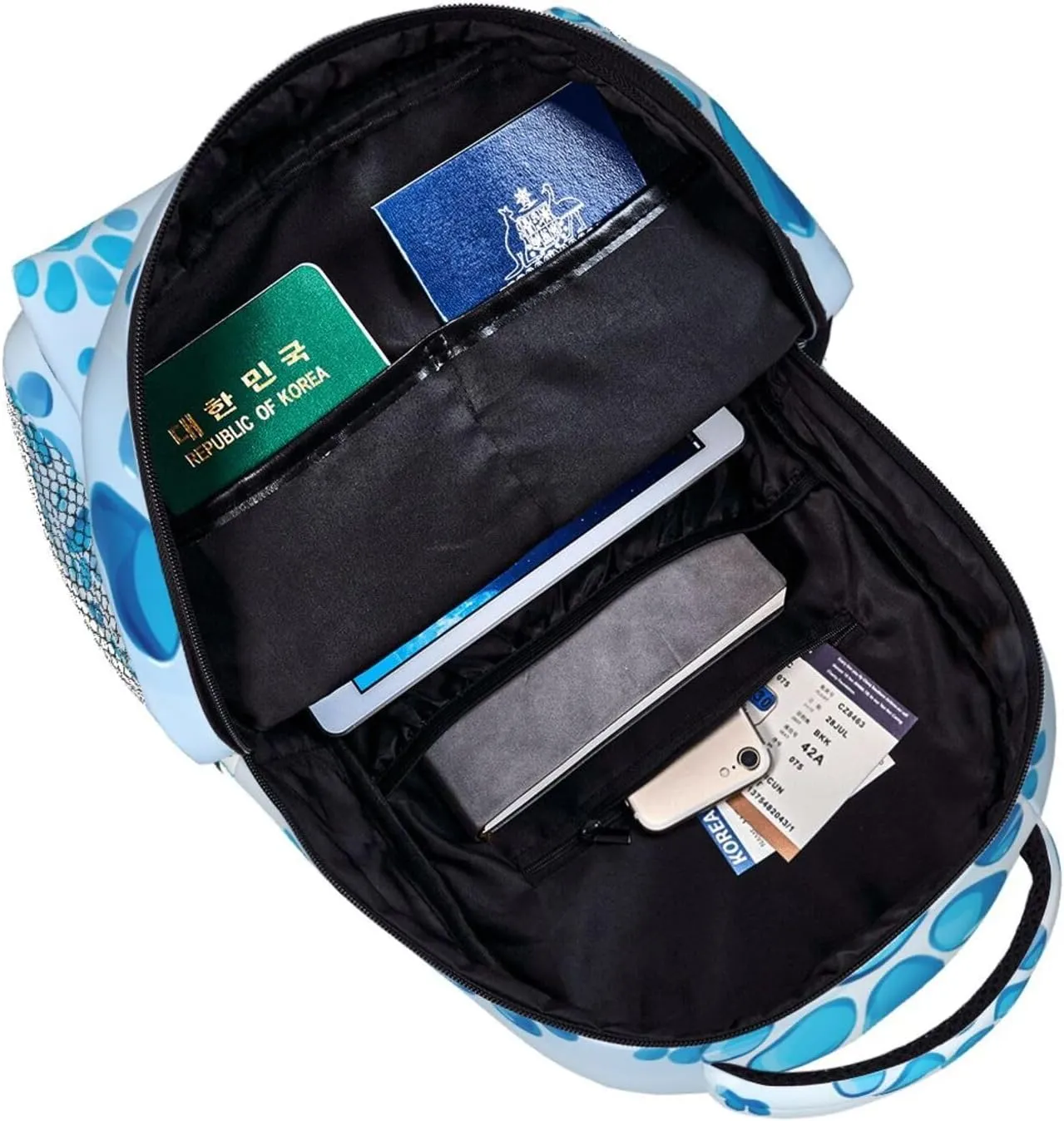 Laptop Backpack for Men Women Lightweight Travel Daypack Blue Paw Print Backpack Rucksack for Work