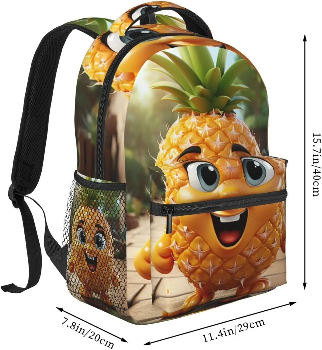 Laptop Backpack for Men Women Lightweight Travel Daypack Cartoon Pineapple Backpack Rucksack for Work