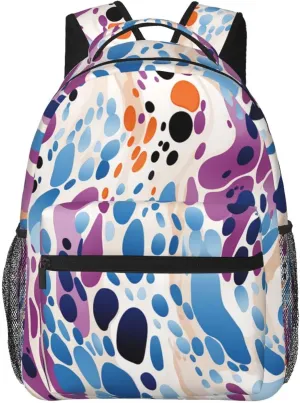 Laptop Backpack for Men Women Lightweight Travel Daypack Purple and Blue Spots Backpack Rucksack for Work