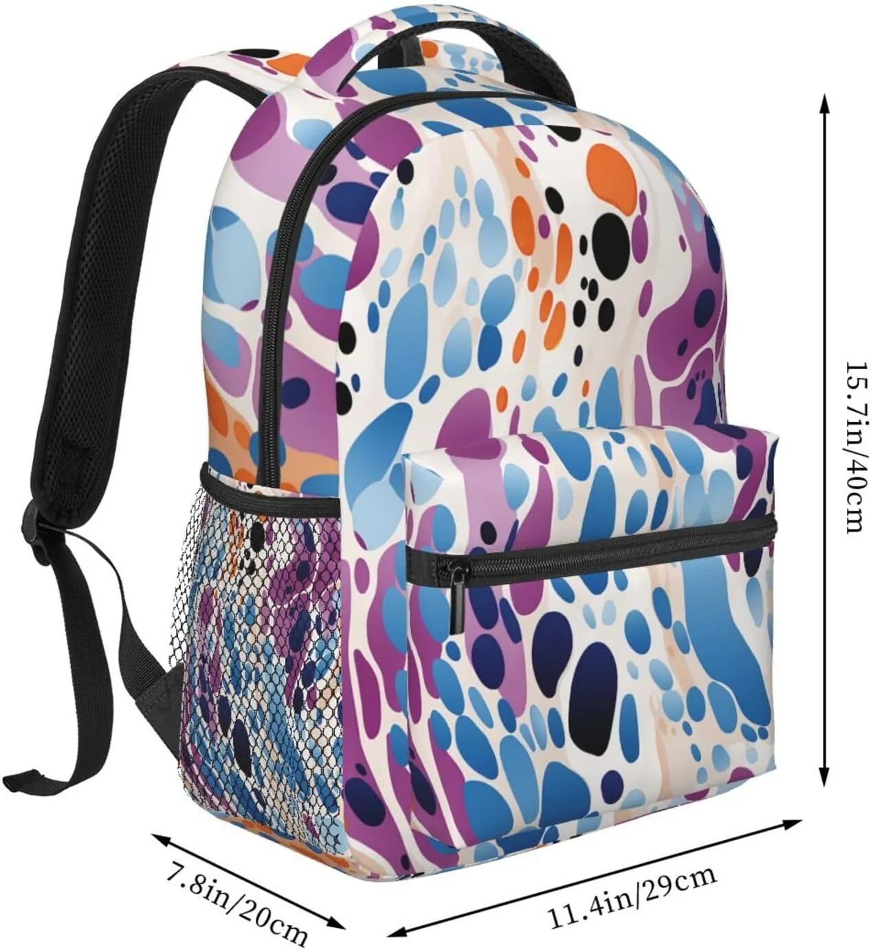 Laptop Backpack for Men Women Lightweight Travel Daypack Purple and Blue Spots Backpack Rucksack for Work
