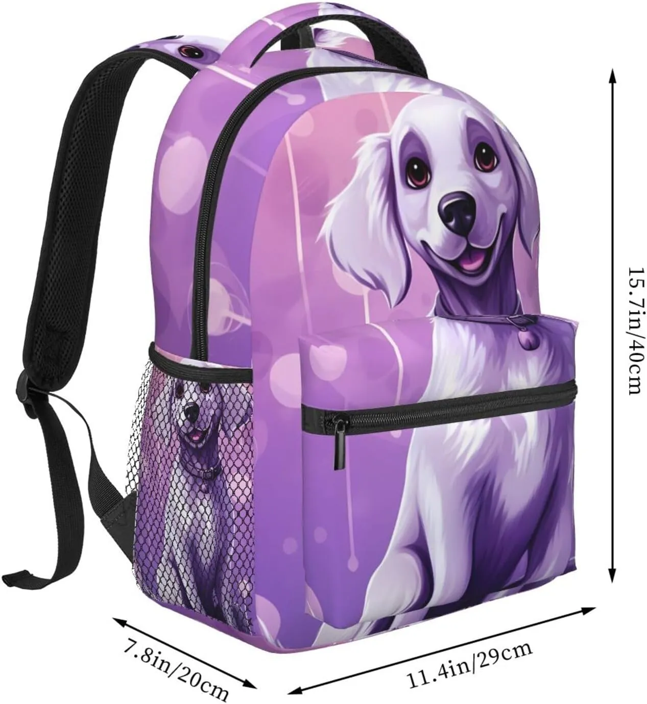 Laptop Backpack for Men Women Lightweight Travel Daypack Purple Dog Backpack Rucksack for Work