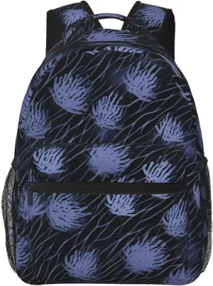 Laptop Backpack for Men Women Lightweight Travel Daypack Purple Stripes Backpack Rucksack for Work