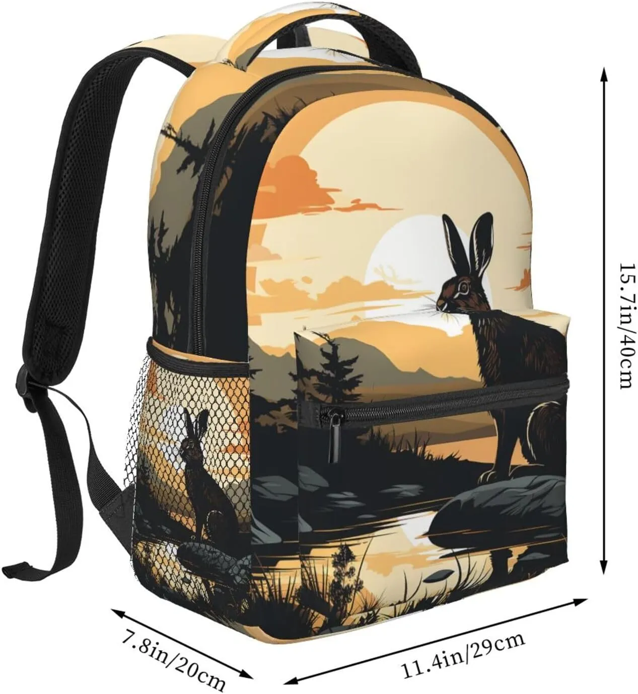 Laptop Backpack for Men Women Lightweight Travel Daypack Rabbit Silhouette Backpack Rucksack for Work