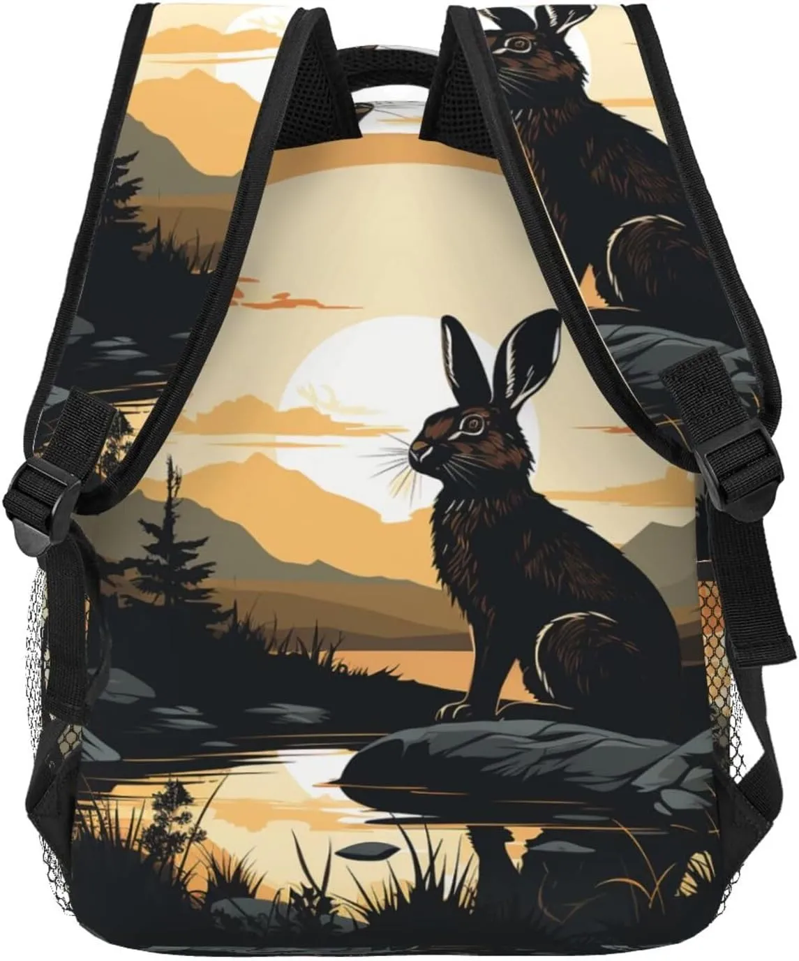 Laptop Backpack for Men Women Lightweight Travel Daypack Rabbit Silhouette Backpack Rucksack for Work