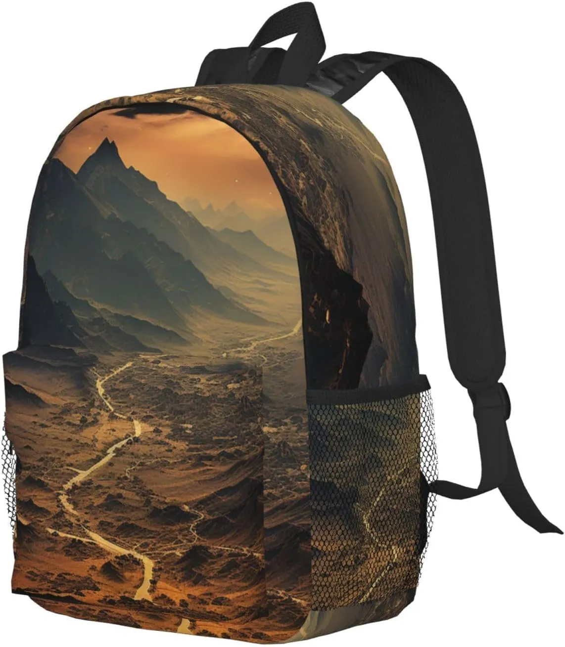 Laptop Backpack Lightweight Backpack for Men Women Daypack Brown and Black Mountain Laptop Bag Casual Backpack for Travel