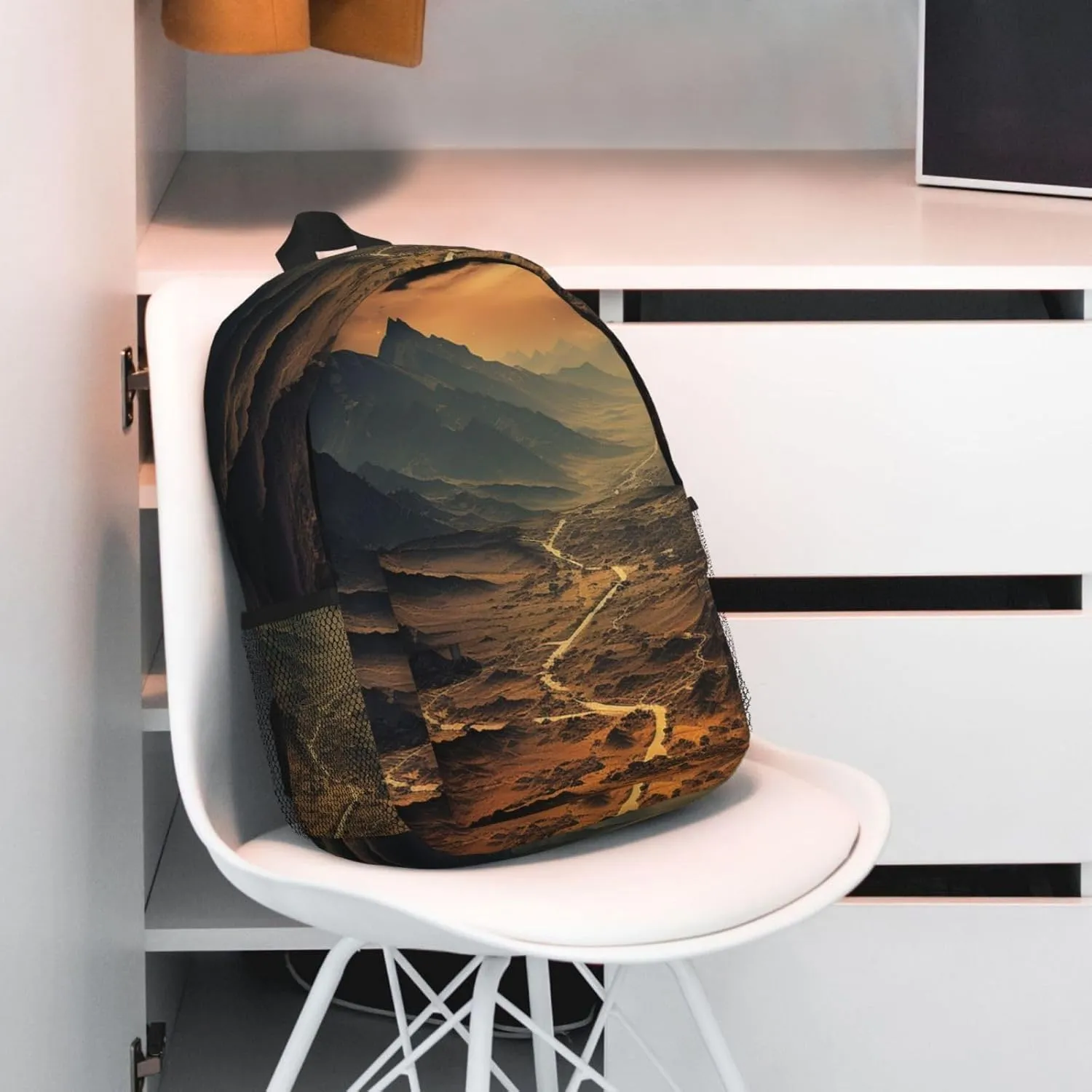 Laptop Backpack Lightweight Backpack for Men Women Daypack Brown and Black Mountain Laptop Bag Casual Backpack for Travel