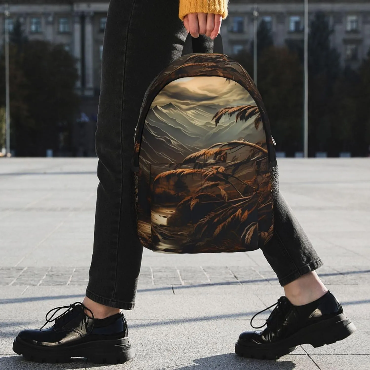 Laptop Backpack Lightweight Backpack for Men Women Daypack Brown vintage landscape Laptop Bag Casual Backpack for Travel