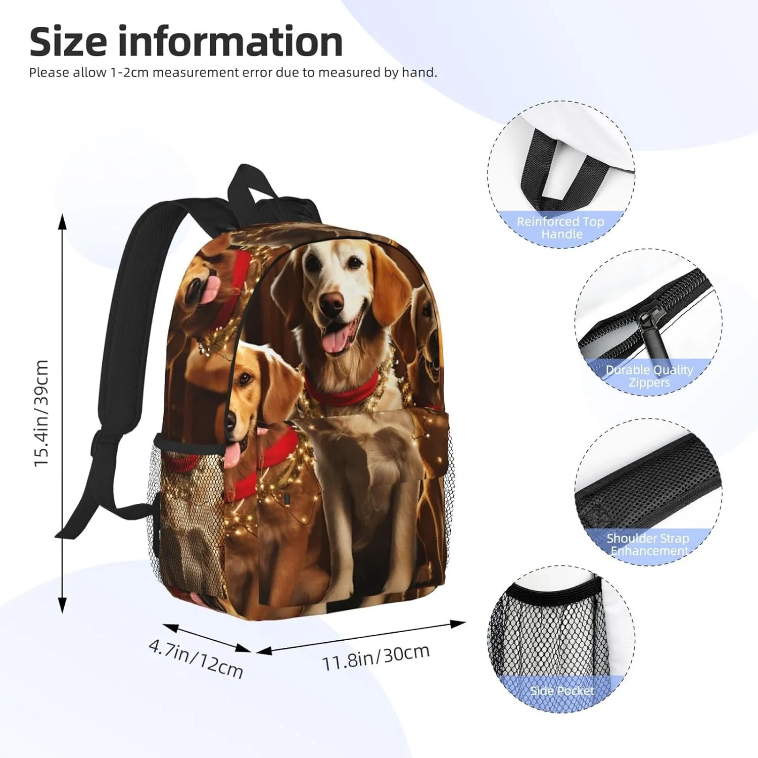 Laptop Backpack Lightweight Backpack for Men Women Daypack Christmas Dog Party Laptop Bag Casual Backpack for Travel