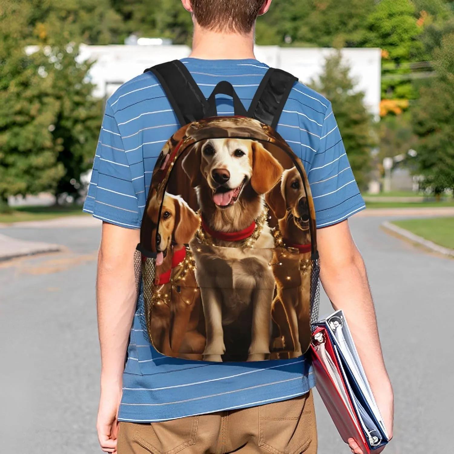 Laptop Backpack Lightweight Backpack for Men Women Daypack Christmas Dog Party Laptop Bag Casual Backpack for Travel