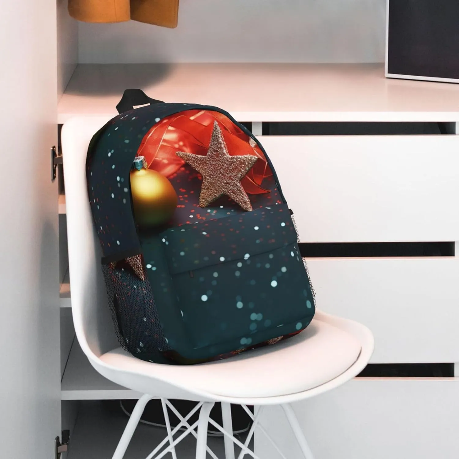 Laptop Backpack Lightweight Backpack for Men Women Daypack Christmas lights background Laptop Bag Casual Backpack for Travel