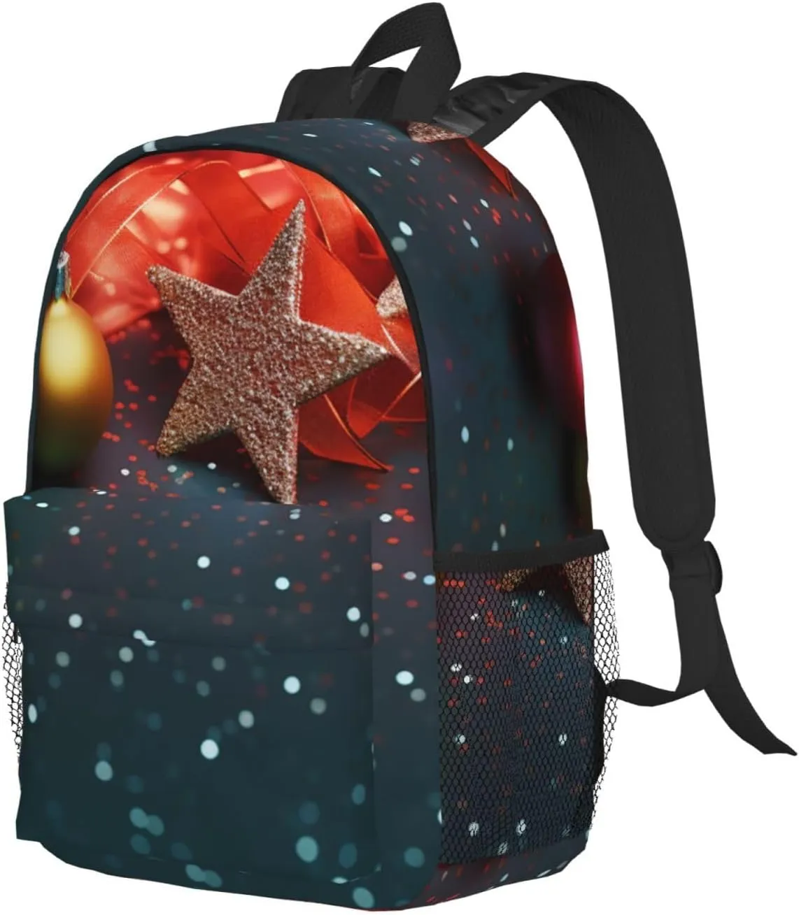 Laptop Backpack Lightweight Backpack for Men Women Daypack Christmas lights background Laptop Bag Casual Backpack for Travel