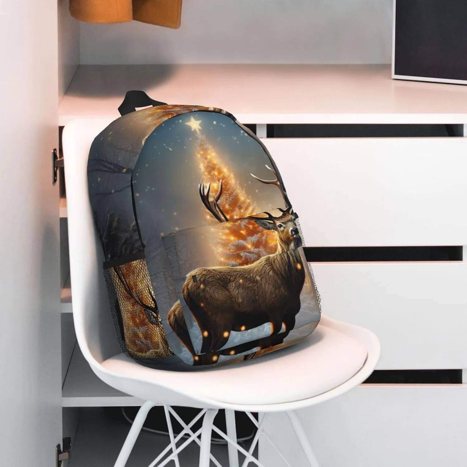 Laptop Backpack Lightweight Backpack for Men Women Daypack Christmas Tree and Deer Laptop Bag Casual Backpack for Travel