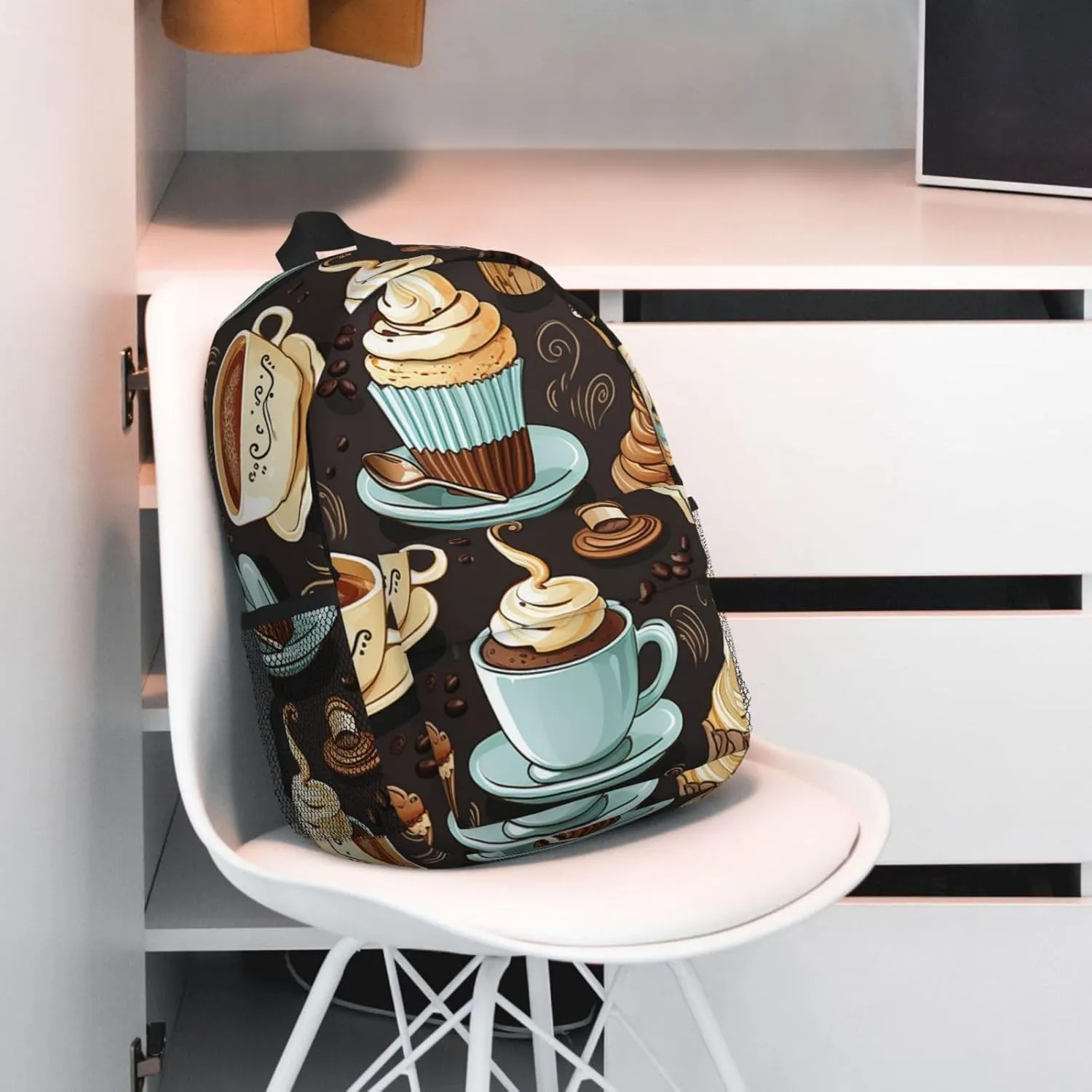 Laptop Backpack Lightweight Backpack for Men Women Daypack Coffee and Sweets Laptop Bag Casual Backpack for Travel